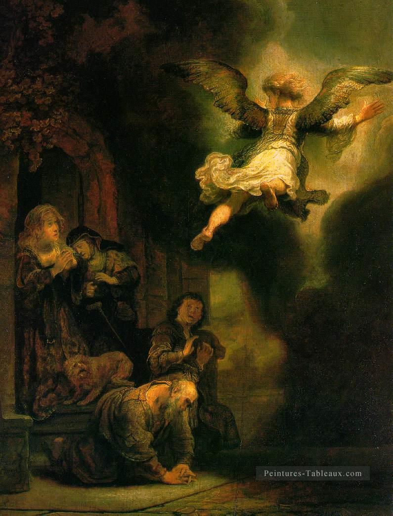 L’Archange quittant la famille de Tobias Rembrandt Peintures à l'huile
